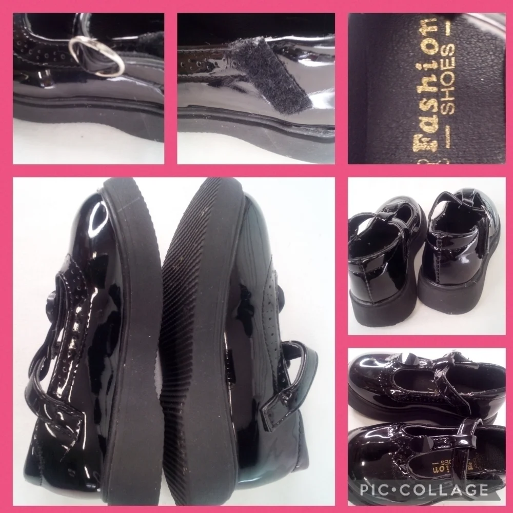 Black little girl patent leather shoes